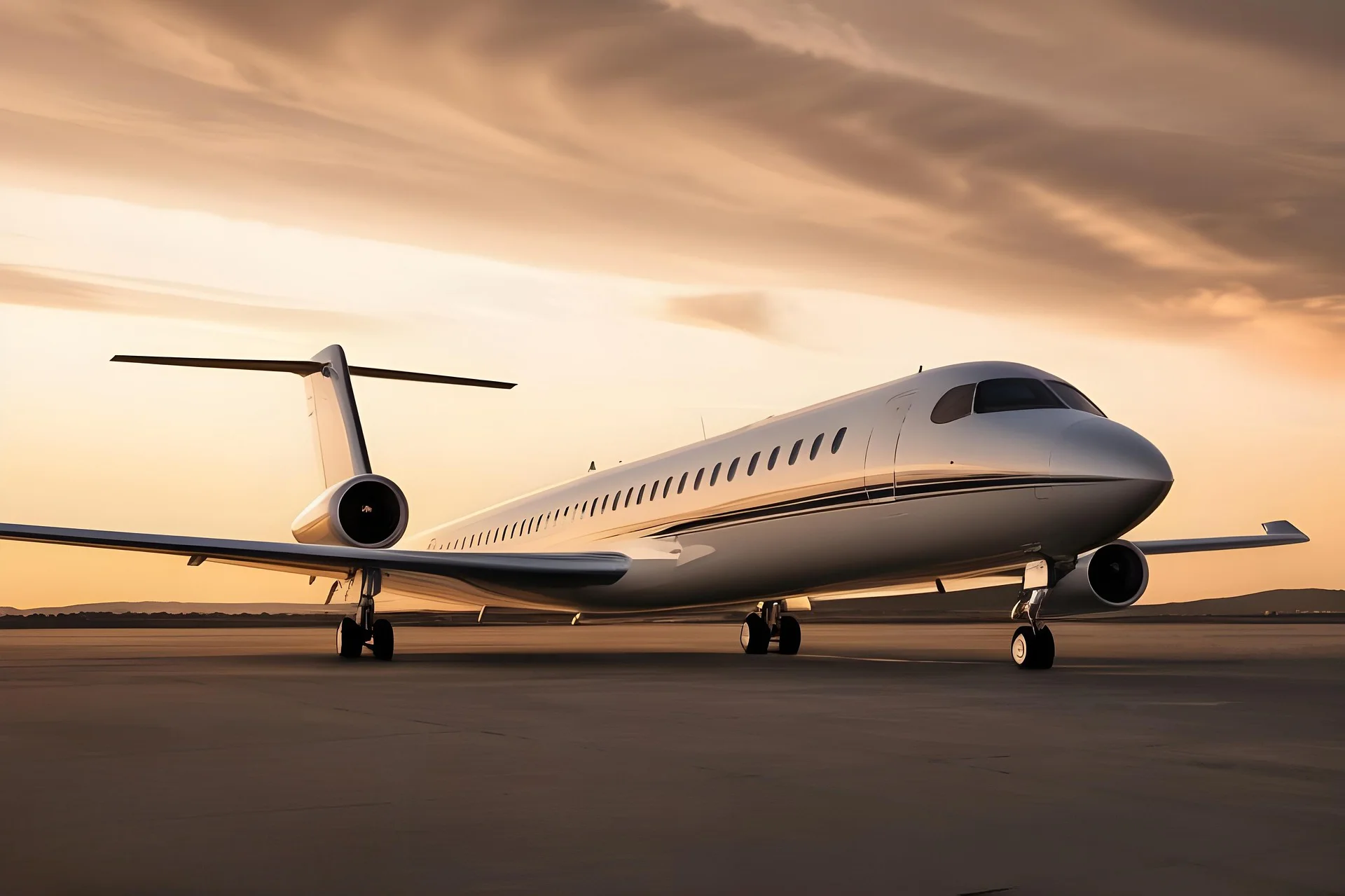 Business jet on final approach
